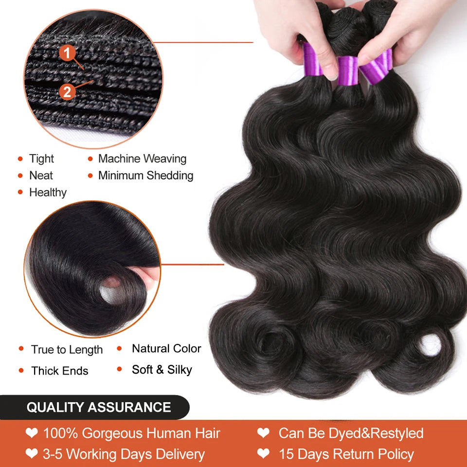 Vallbest Peruvian Body Wave Bundles Remy Wavy Human Hair Extensions 3 4 Bundles Deals 100% Body Wave Human Hair Bundles