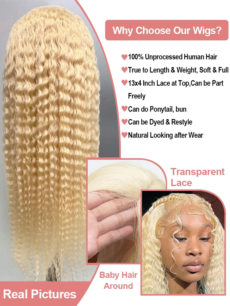 613 Blonde HD Lace Front Wig 13x6 Deep Wave Water Wave