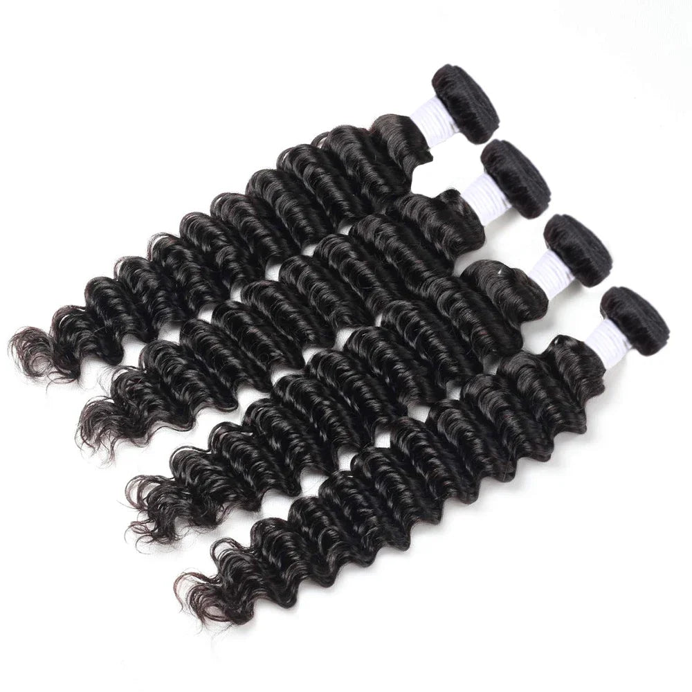 10-40 Inch Human Hair Extensions 100% Remy Deep Wave Hair Bundles Wet And Wavy Human Hair Bundles 3/4 Pcs Raw Hair Bundles