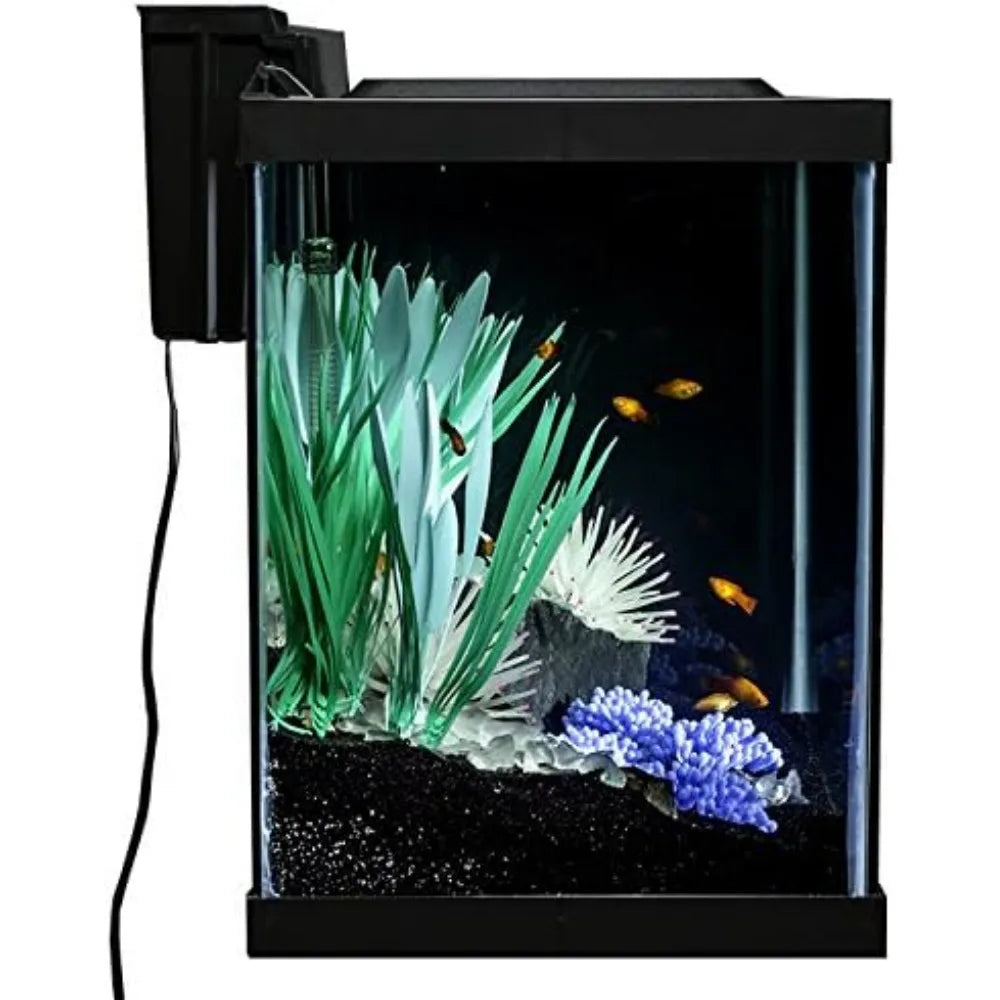 ColorFusion Aquarium 20 Gallon Fish Tank Kit, Includes LED Lighting and Decor