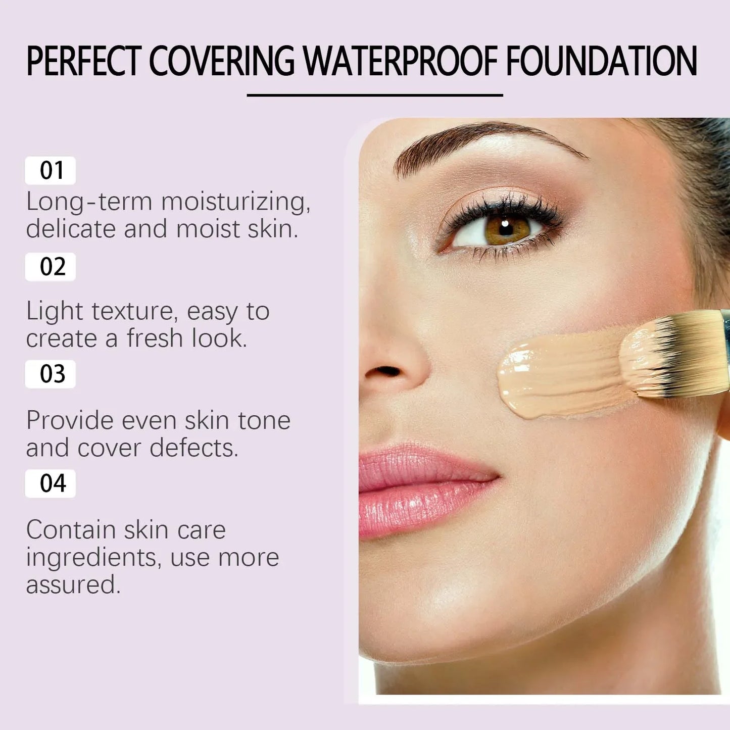 3PCS Ivory White Concealer Foundation Waterproof No Creasing Long-lasting Moisturizing No Separation Concealer Primer Makeup