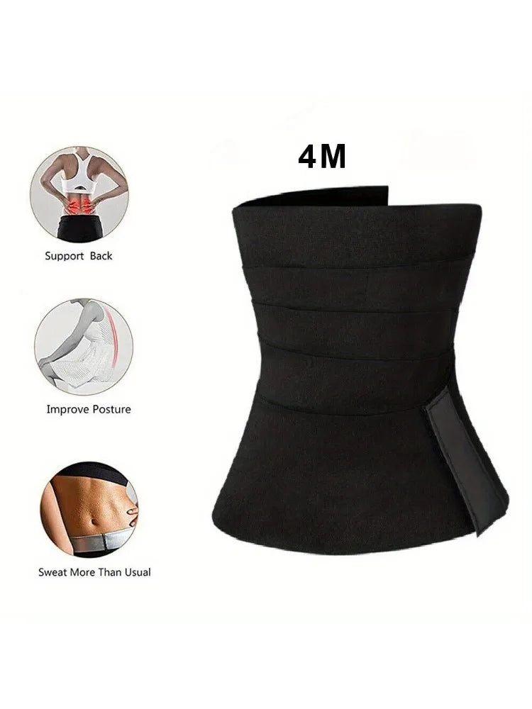 4M Waist Yoga Belt Bandage Wrap Lumbar Support Sauna Belt Gym good