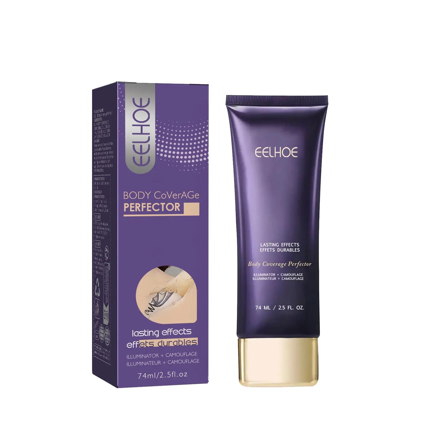 EELHOE Body Concealer Cream Prefect Cover Tattoo Scars Nourishing Skin Water and Sweat Resistant Smoothing Body Concealer Cream