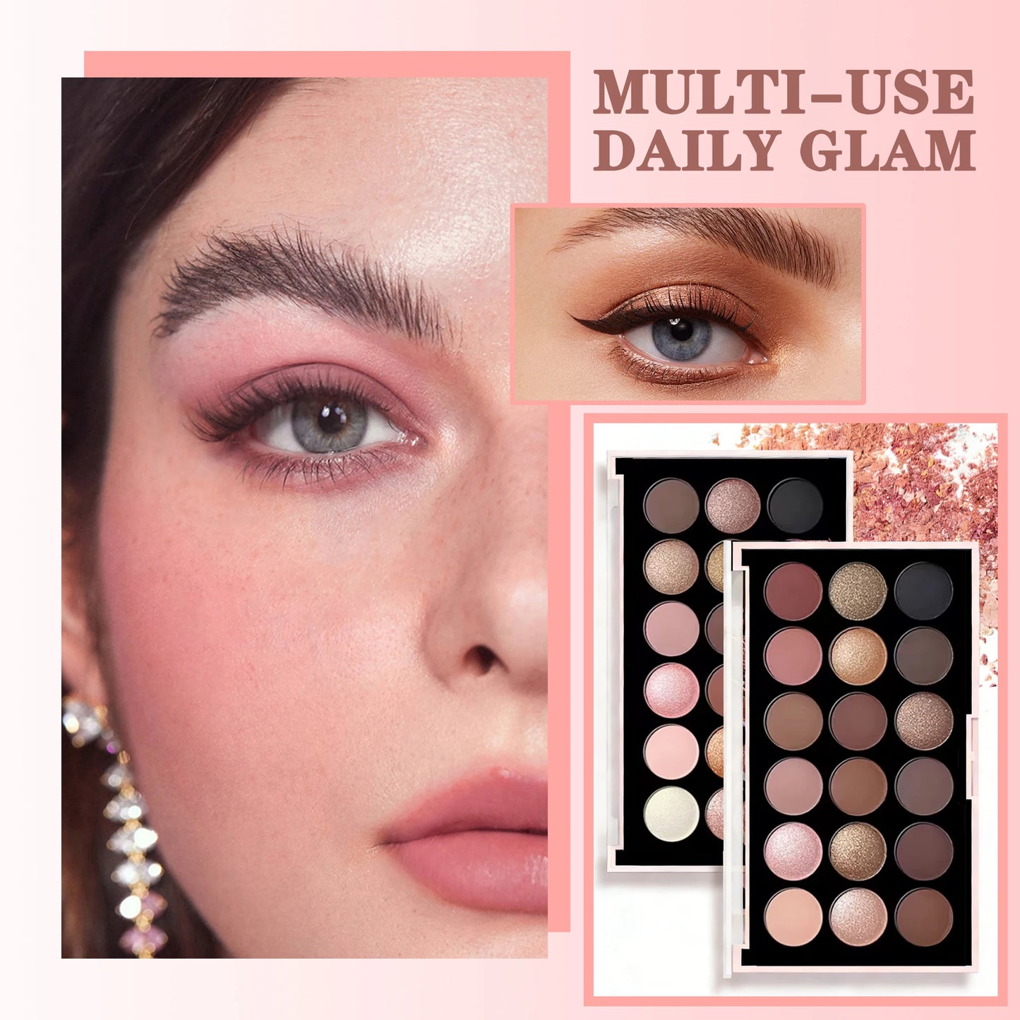 18 Color Eyeshadow Palette Waterproof Sweatproof Long Lasting Pigment