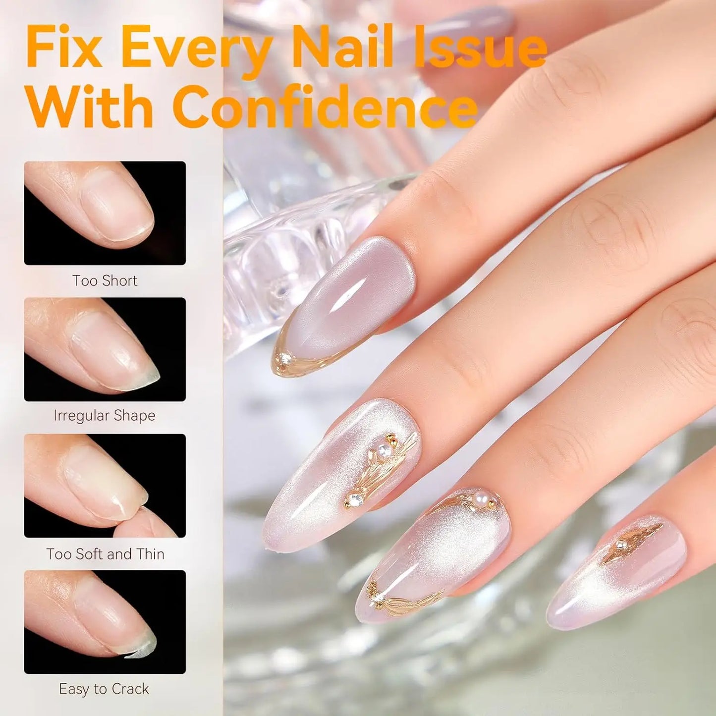 Makartt Almond Nail Tips: 510pcs Full Cover Medium Almond Fake Nails, 15 Sizes Soft Gel Half Matte Pre-shape Press Ons Nails