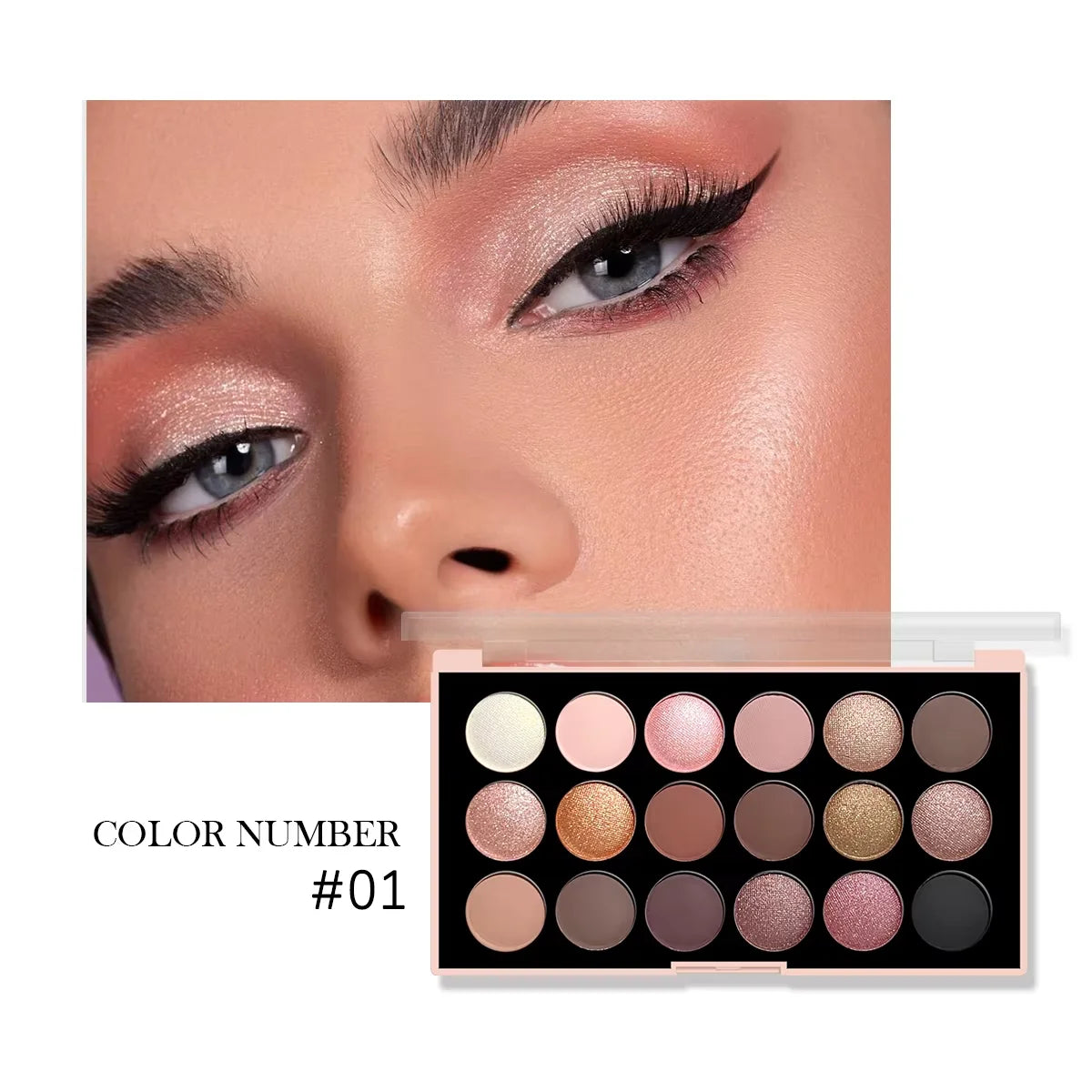 18 Color Eyeshadow Palette Waterproof Sweatproof Long Lasting Pigment