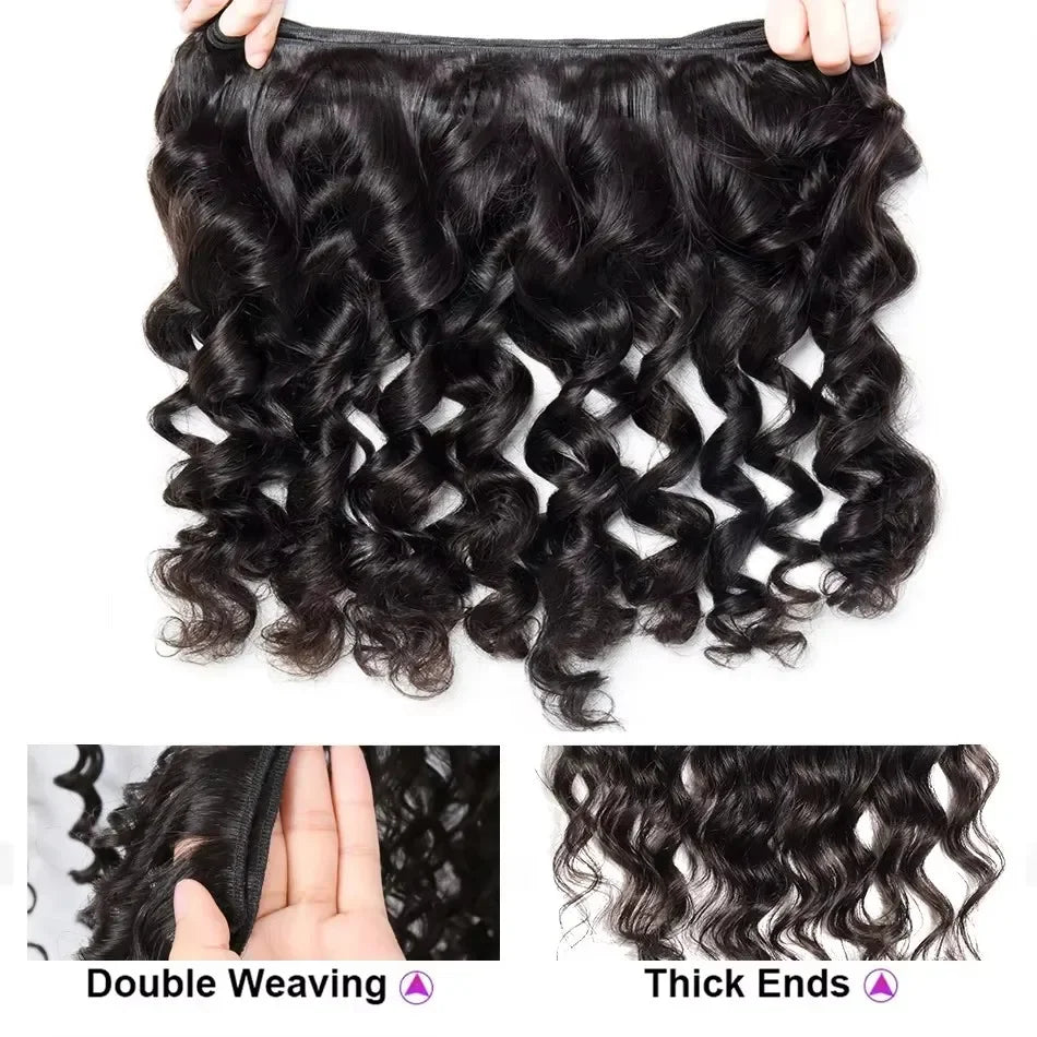 30 40 Inch Loose Wave Bundles Raw Bundles Brazilian Unprocessed Human Hair Virgin Loose Deep Wave Curly Bundles Weave Extensions