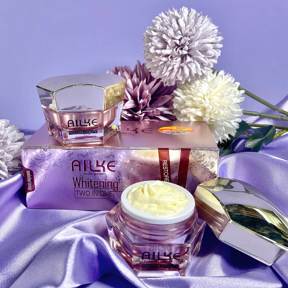 AILKE Lightenin Anti-Wrinkle Face Cream With Collagen, Hyaluronic Acid, Whitening Skin Care Women Facial Moisturizer Set