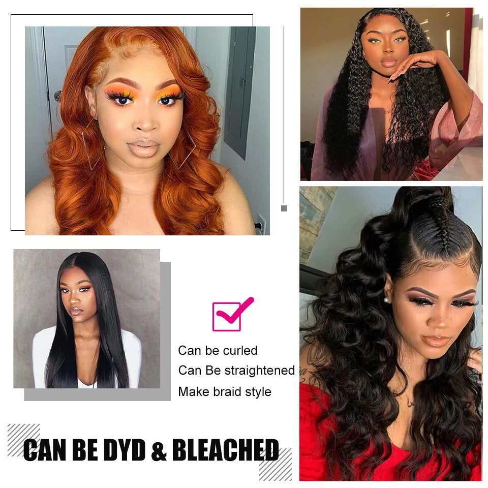 Luduna Body Wave Bundles Human Hair Brazilian Hair Weave Bundles 1/3/4 Bundle Deals Human Hair Extensions Natural & Jet Black