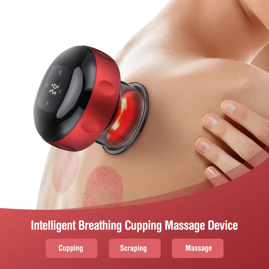 Electric Vacuum Cupping Massage Device With Guasha Scraper Back Therapy