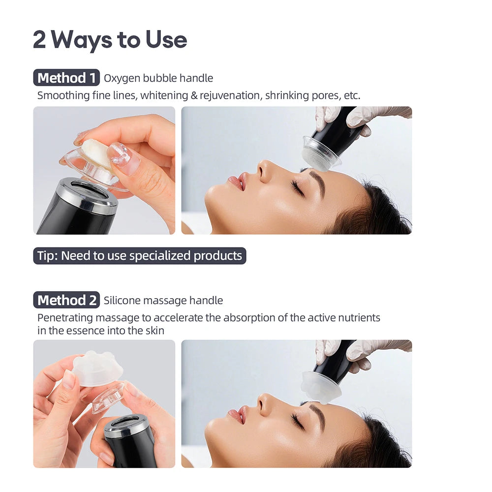 CO2 Oxygen Bubble Pen 5 Gear Vibration Oxygen Bubble Beauty Tool Deep Cleansing Pores Exfoliate LED Photon Skin Care Machine