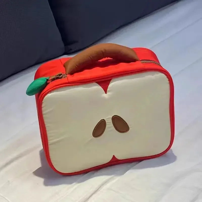 Cartoon Apple Pattern Cosmetics Makeup Bag Travel Pouch