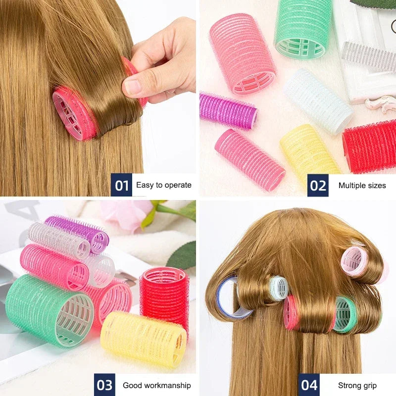 Heatless Hair Rollers Self Grip Hook Curlers Jumbo Set