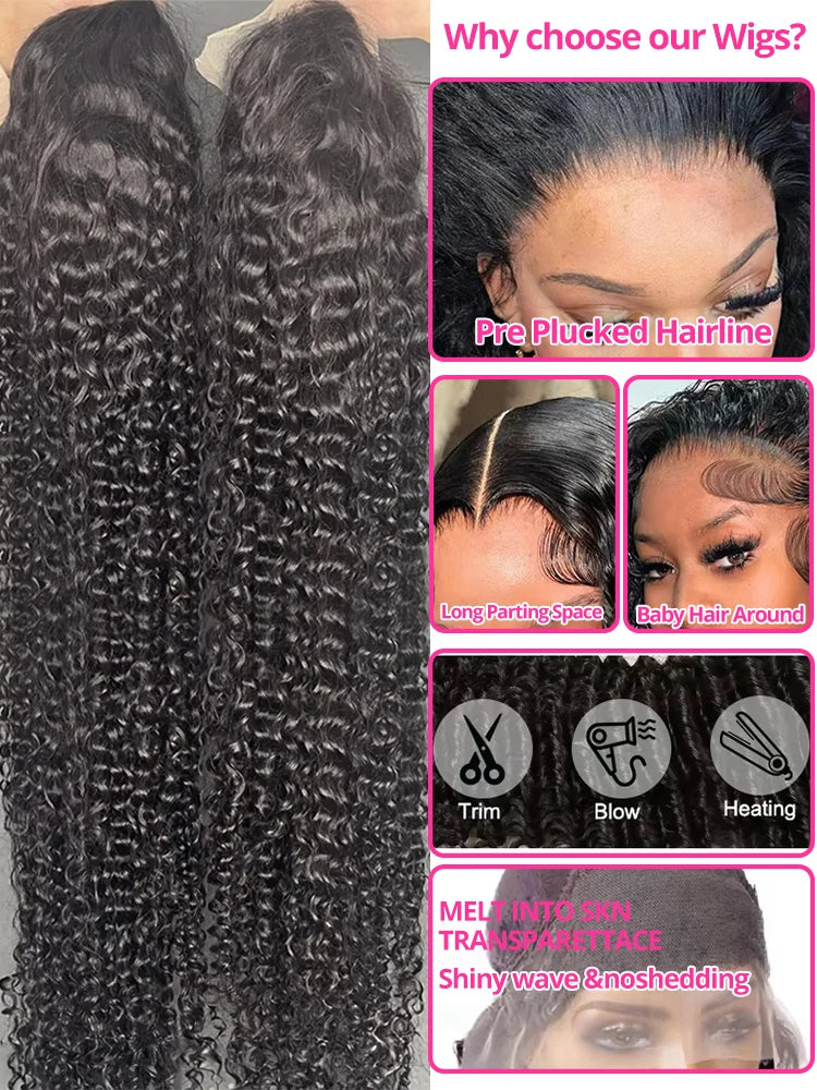 Water Wave Glueless Human Hair Wig 13x6 HD Frontal Wig