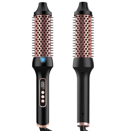 Thermal Hair Brush Hot Air Volumizer Curling Iron Black