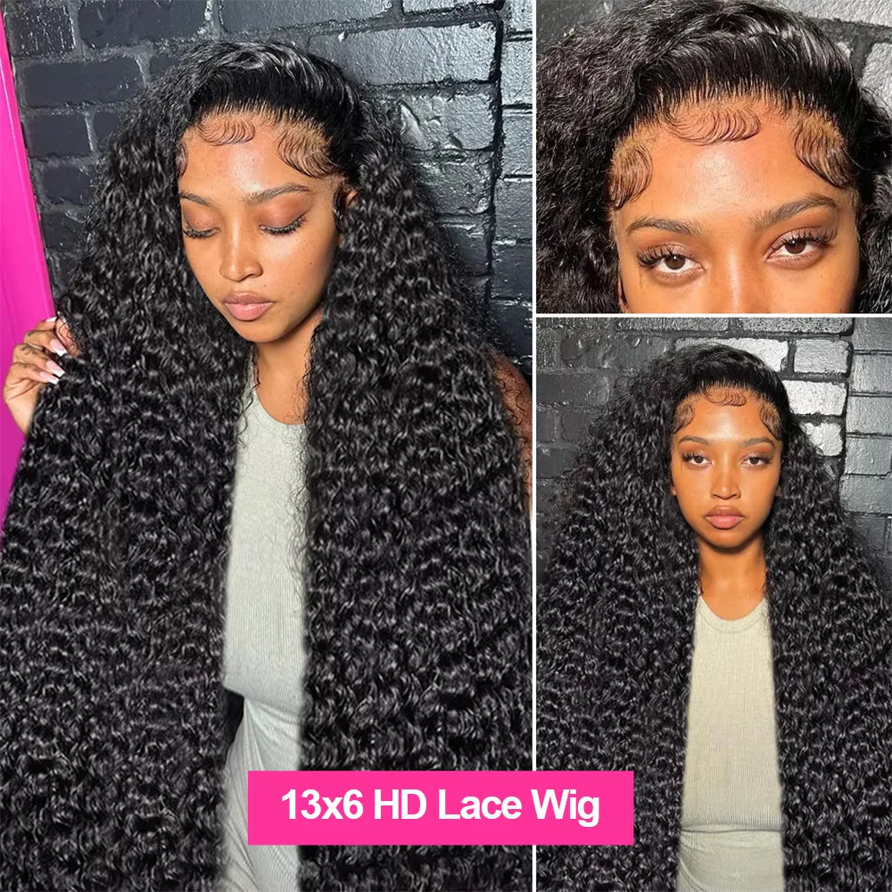 Water Wave Glueless Human Hair Wig 13x6 HD Frontal Wig