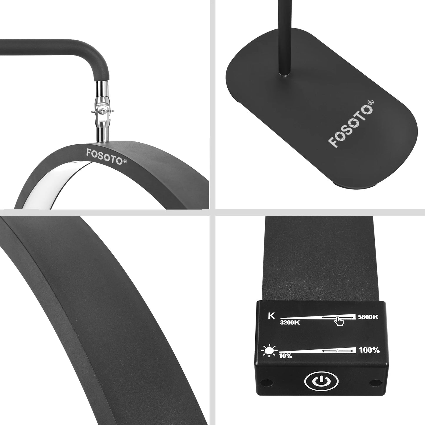 Fosoto Multi-directional Professional Half-Moon Light LED Lash Light  Ring Light For Makeup Beauty Salon Eyebrow Tattoo Haircuts