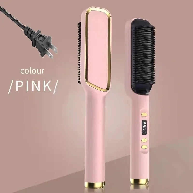 Electric Hot Comb Negative Ion Hair Straightener Brush