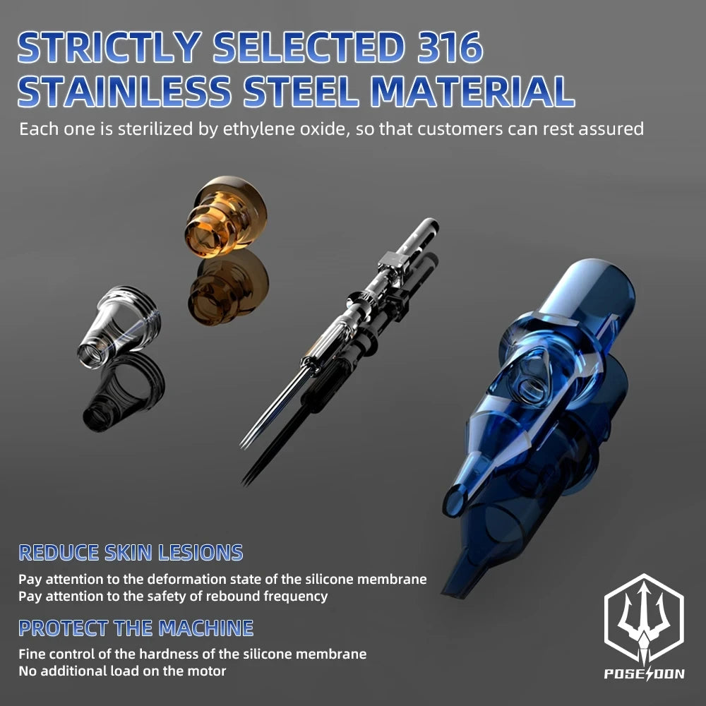 POSEIDON Tattoo Kit High Quality Tattoo Pen Kit For Permanent Makeup Tattoo Machine Kit 10PCS Tattoo Needle Black Tattoo Gun Kit