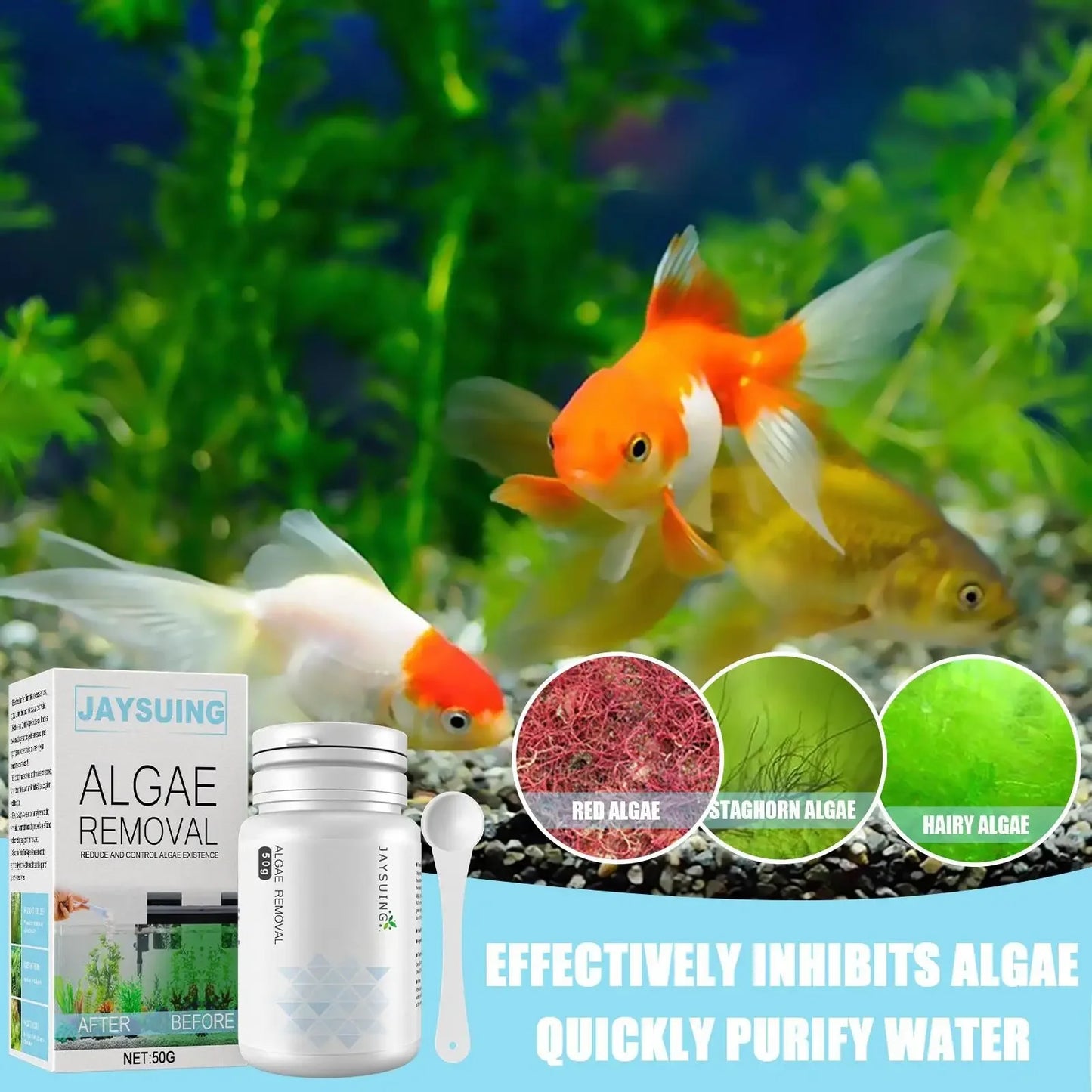 1-4PCS Aquarium Algae Remover Solution for Fish Tank Clears Green Water Eliminates Moss and Algae Safe Water Treatment Gift Use