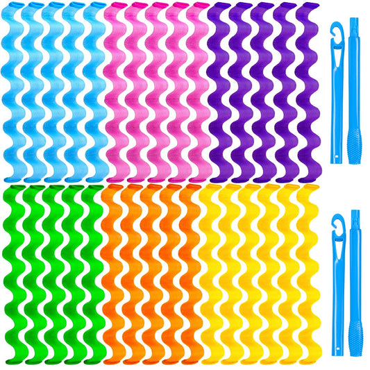 No Heat Hair Curlers Kit 30Pcs With 2 Hooks 55cm 45cm 30cm