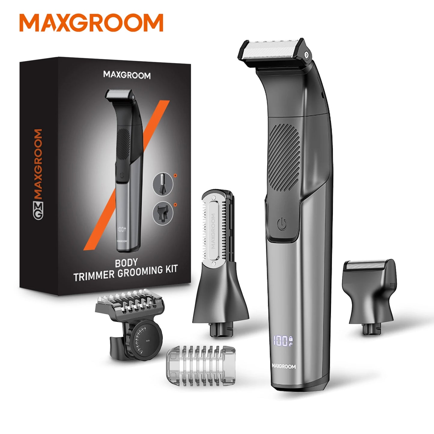 MAXGROOM 3 in 1 Body Hair Trimmer Electric Shaver IPX6