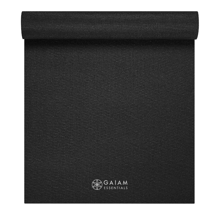 6mm Thick Black Yoga Mat for Enhanced Cushioning and Stability During Indoor Home Workouts Outdoor Classes and Meditation Sessi