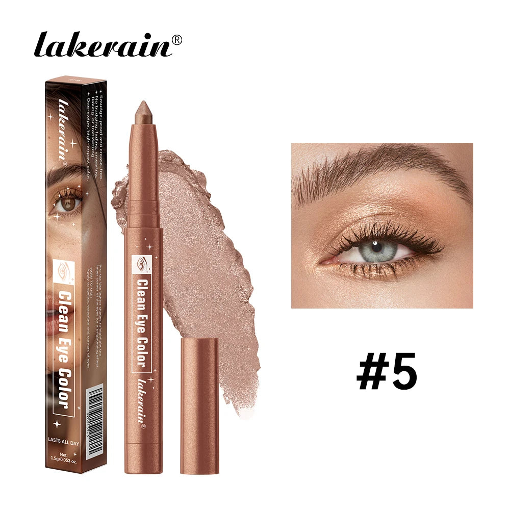 Lakerain Eyeshadow Pencil Long Lasting Smudge Resistant Liner Pen Highlighter Smooth Creamy Texture Eye Shadow Stick Makeup