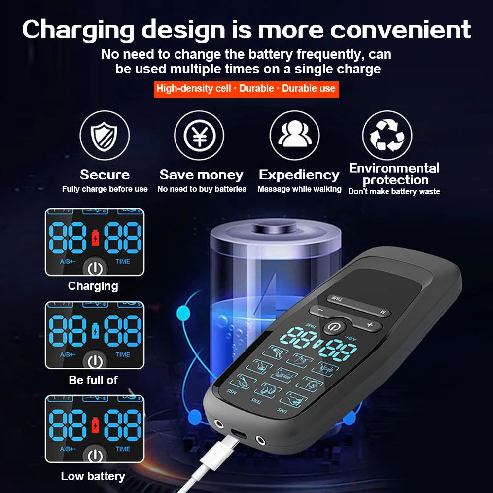 Upgrade Electric Pulse Massager Tens Unit Muscle Stimulator Therapy Pain Relief