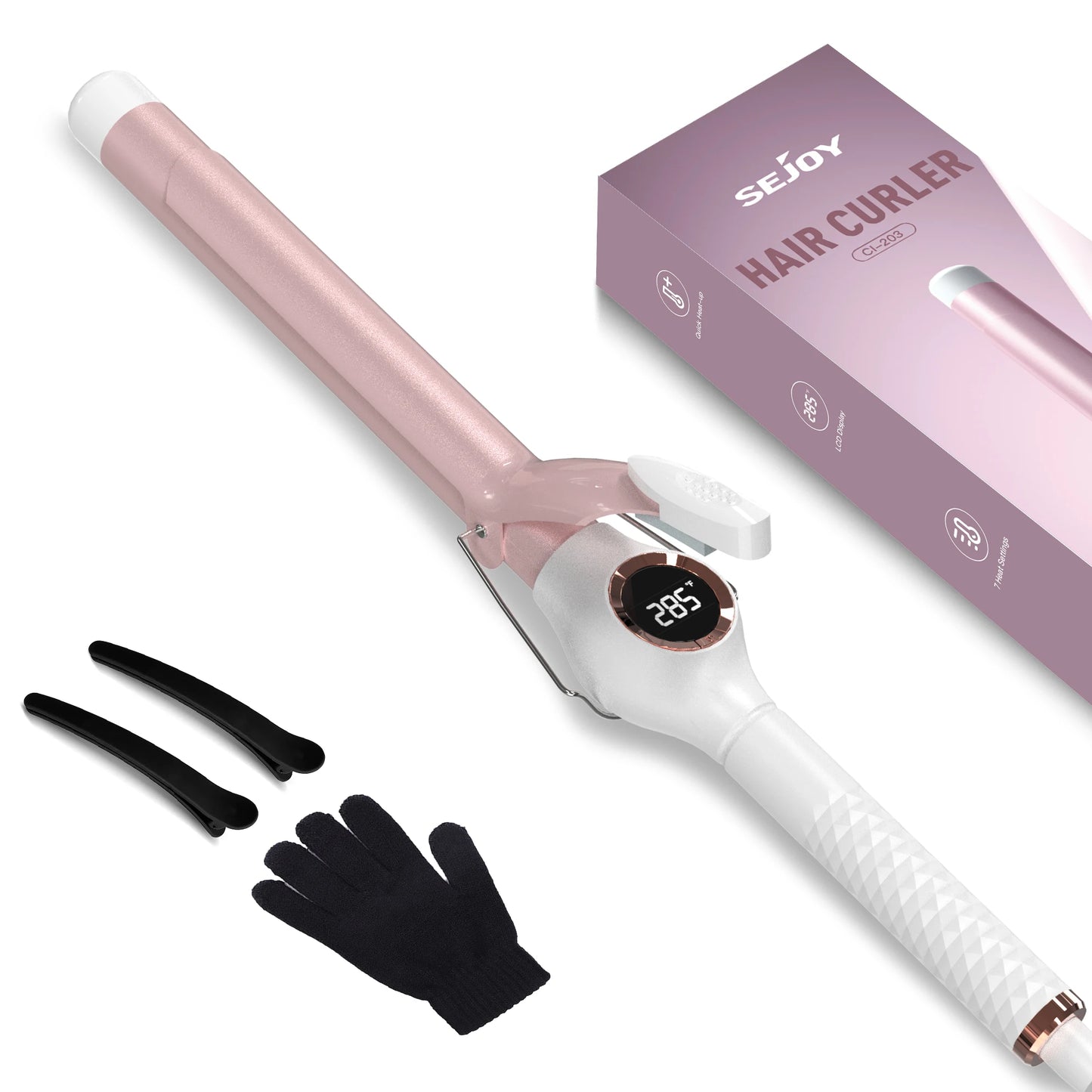 Sejoy Rotating Hair Curling Wand 1 Inch For Big Waves 110V