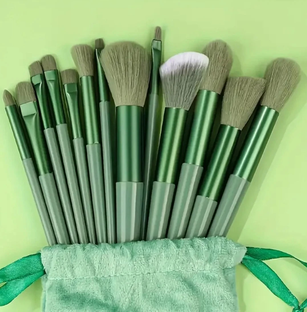 13pcs makeup brushes set (with free storage bag), blush brushes, shadow brushes, eyeshadow brushes and other 13 brushes with dif