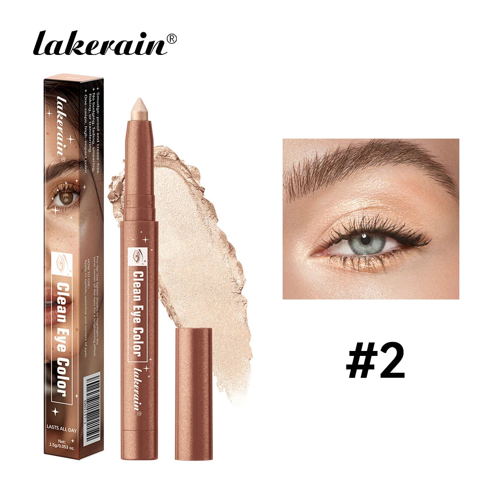 Lakerain Eyeshadow Pencil Long Lasting Smudge Resistant Liner Pen Highlighter Smooth Creamy Texture Eye Shadow Stick Makeup
