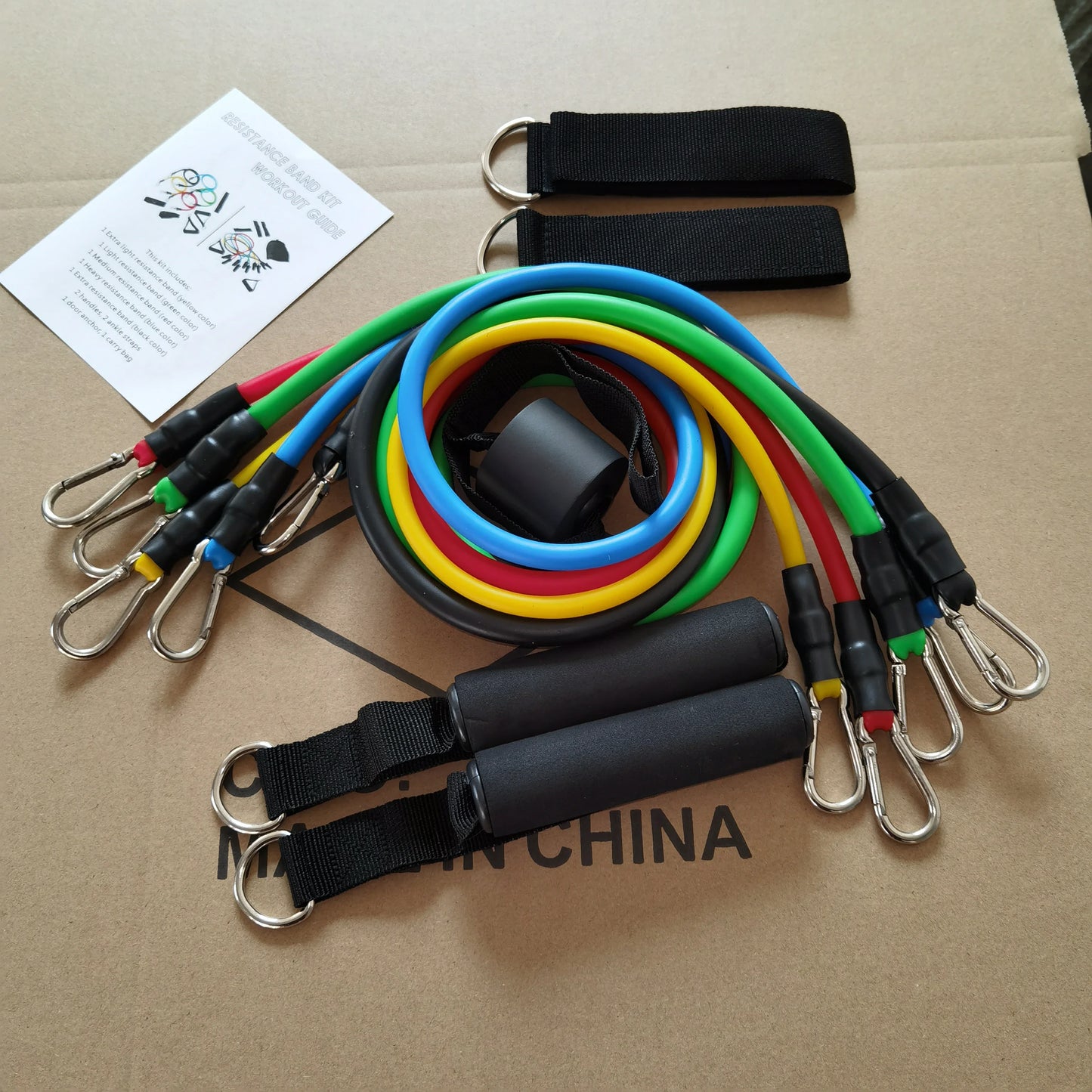 11 Pieces Set Crossfit Latex Resistance Bands Training Tube Yoga Rope Elastic Rubber Expander Fitness Equipment Belt