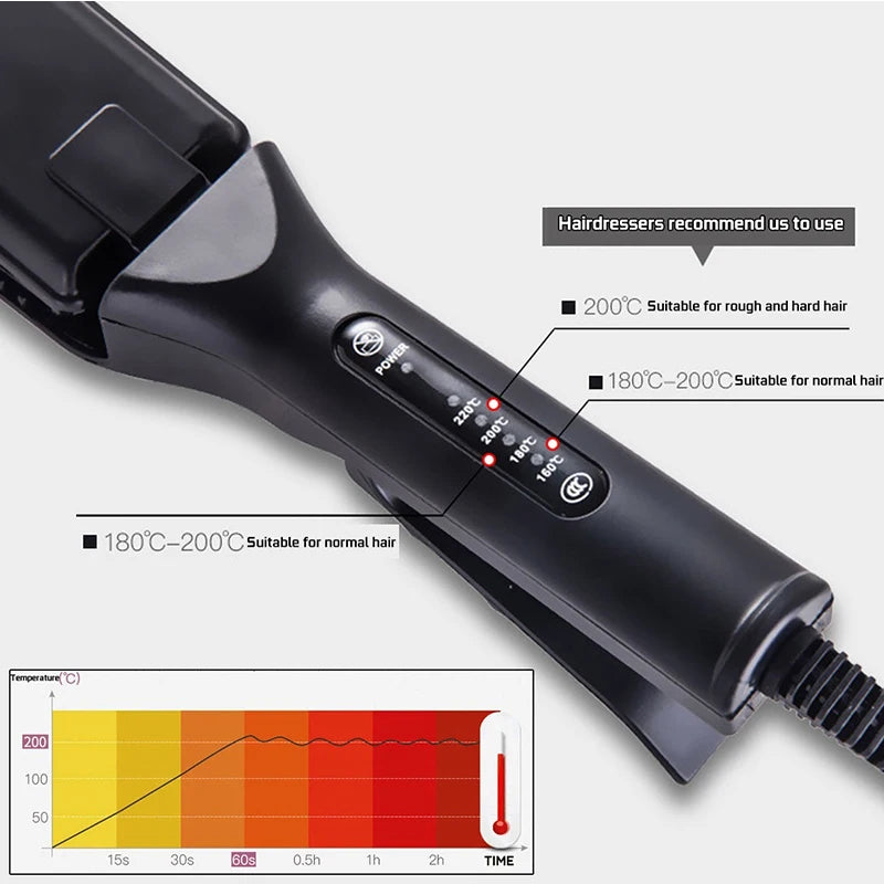 Professional Hair Curler Ceramic Wave Wand Corrugated Iron