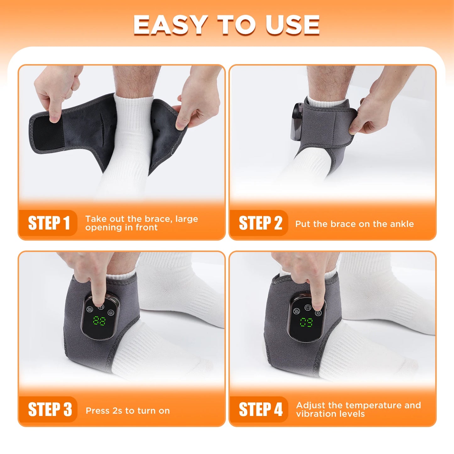 Foot Heat Massager USB Vibration Hot Compress Ankle Joint