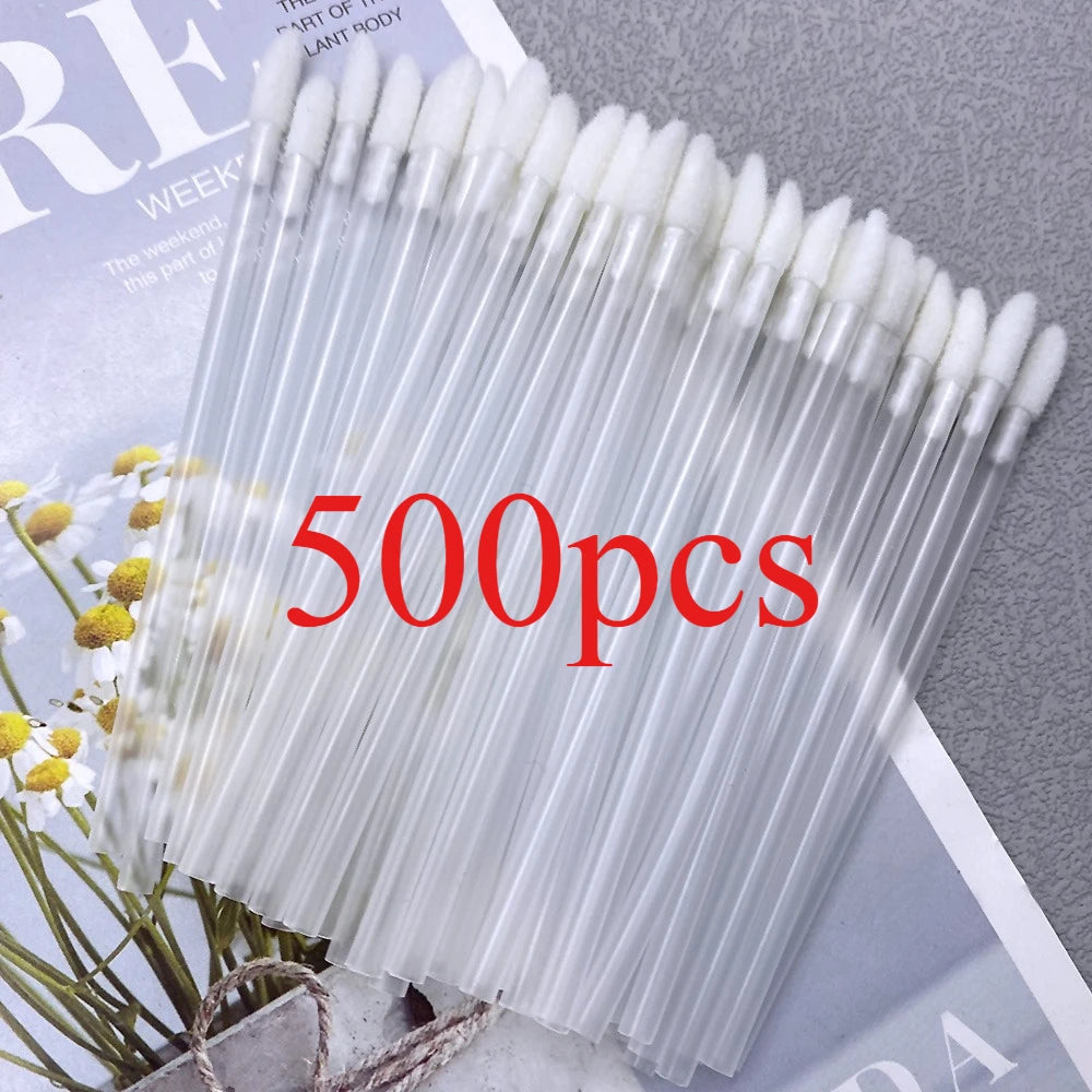 500pcs Lip Brush Eyelash Wands Applicators Disposable Lip Brush Lipstick Brush Lip Gloss Applicator Wands Makeup Beauty Tool