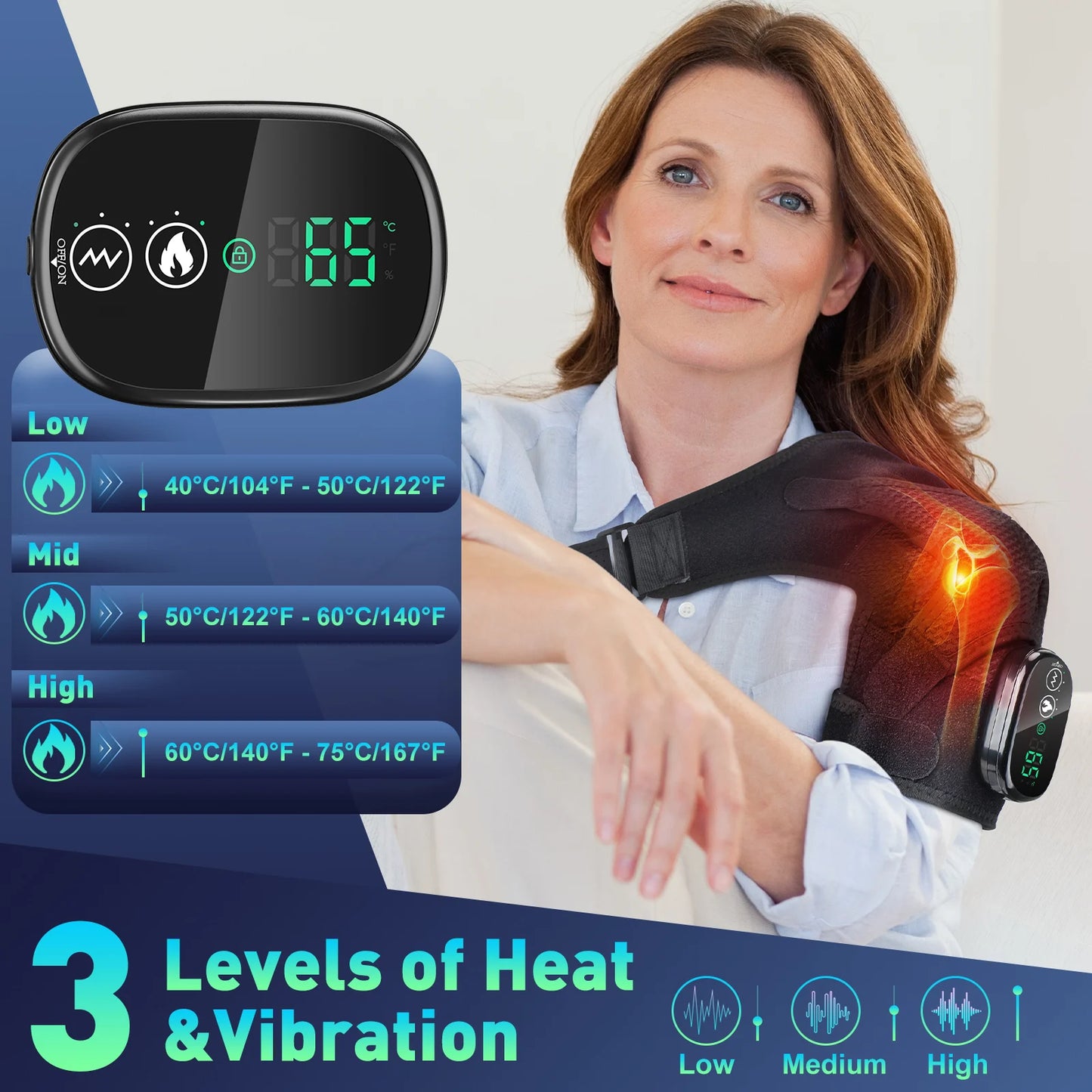 Electric Heating Pad Shoulder Massager Arthritis Relief