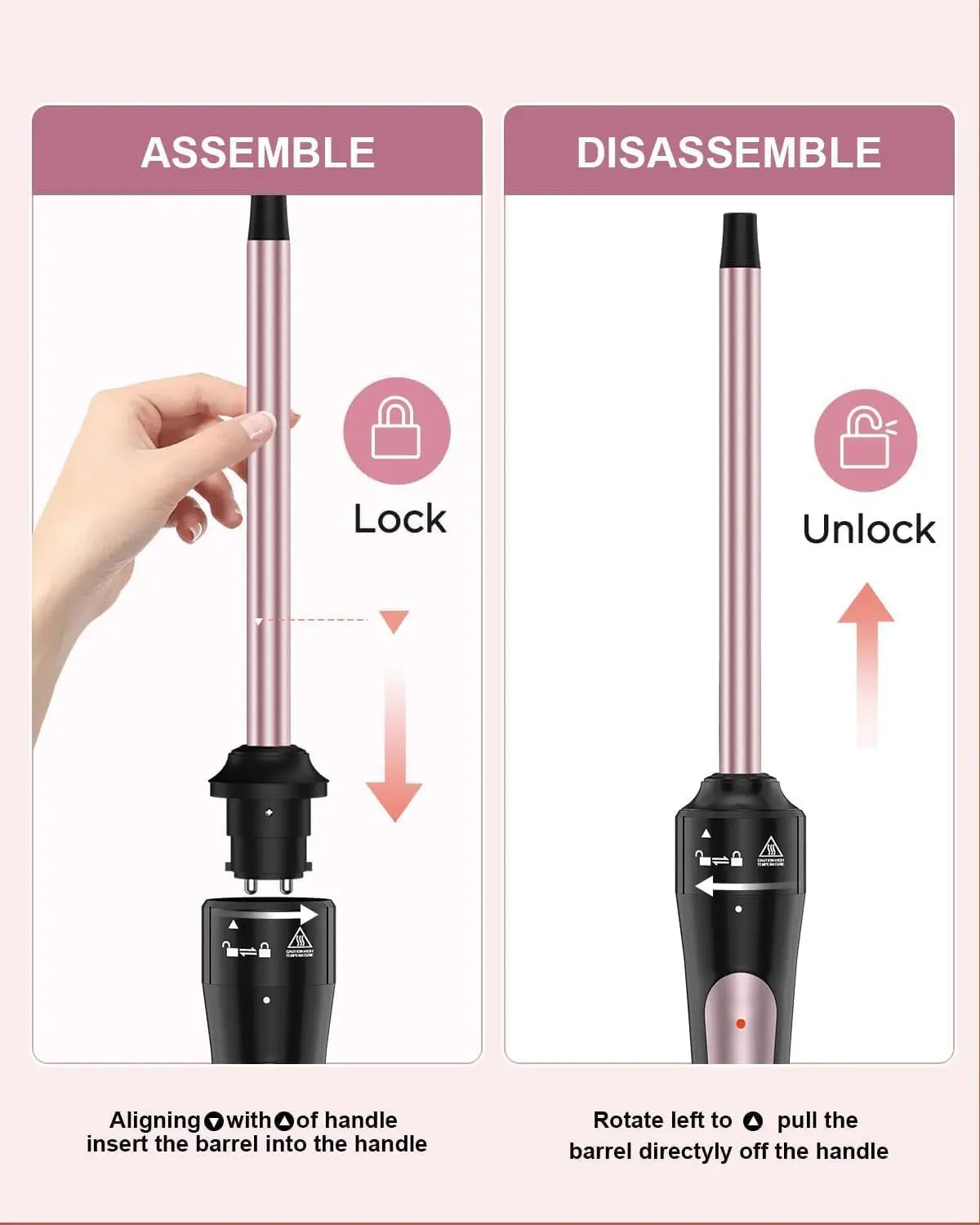 3 8 Inch Tourmaline Ceramic Curling Wand for Short Hair