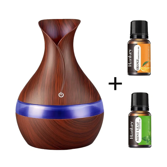 Wood Grain Humidifier 10.14oz USB Aroma Diffuser Atomizer USB Household Humidifier Hydrating Instrument Desktop Humidifier