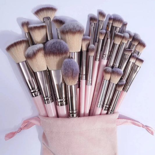 30pcs Professional Makeup Brush Set Foundation Concealers Eye Shadows Powder Blush Blending Brushes Beauty Tools with Bag