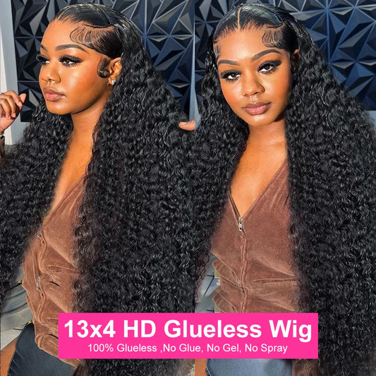 Water Wave Glueless Human Hair Wig 13x6 HD Frontal Wig