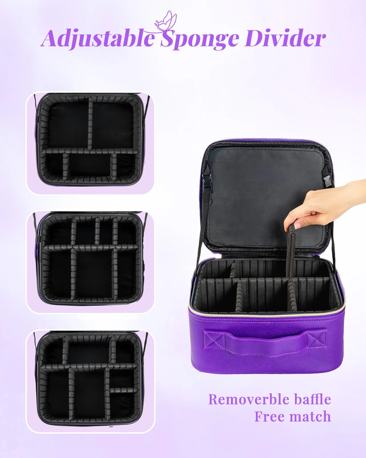 Travel Makeup Bag With Mirror Lamp Waterproof Cosmetic Case