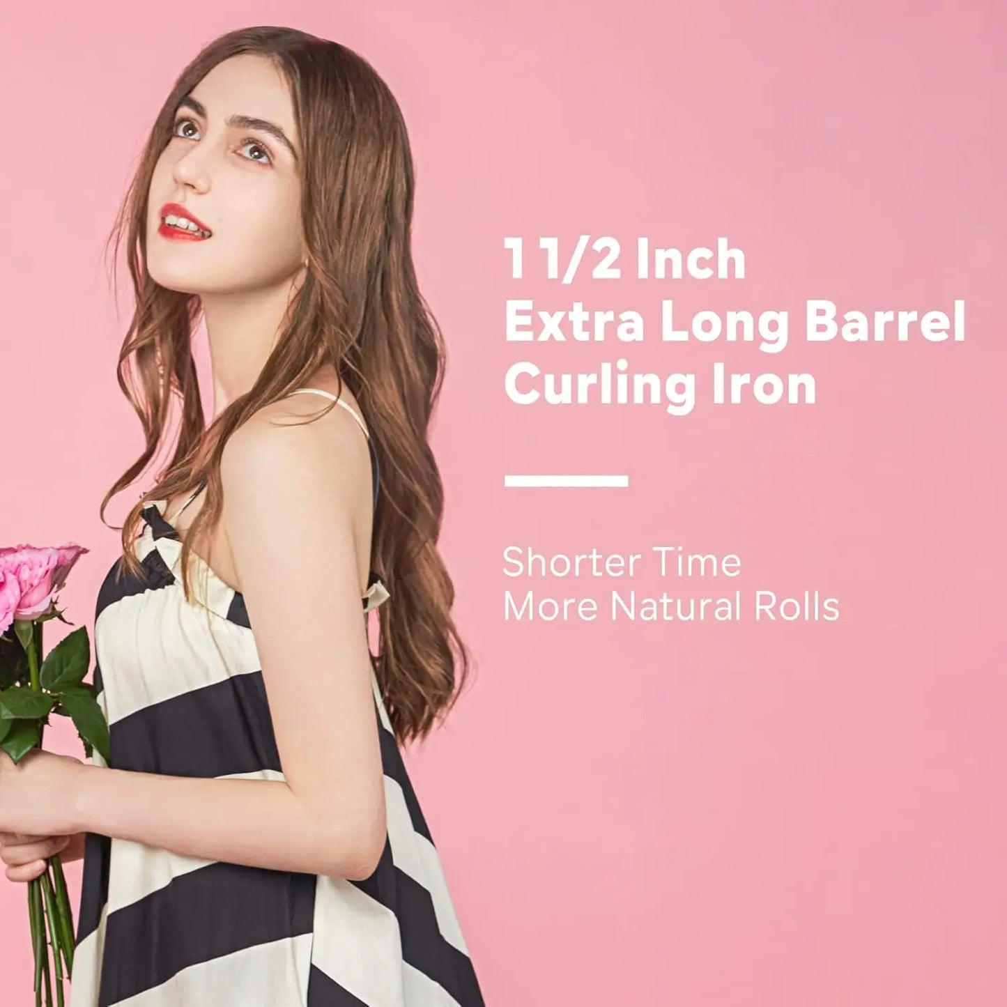 Extra Large Curling Wand Hair Ceramic Tourmaline Barrel