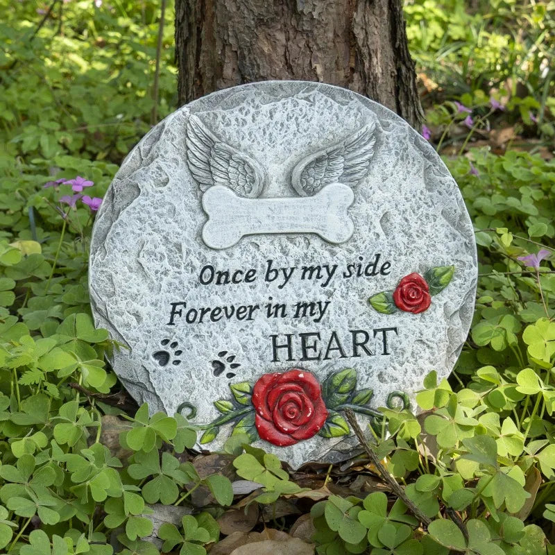 Pet Memorial Stone for Loss Dog or Cat, Dog Passing Away Bereavement Sympathy Gifts, Pet Grave Markers with Paw