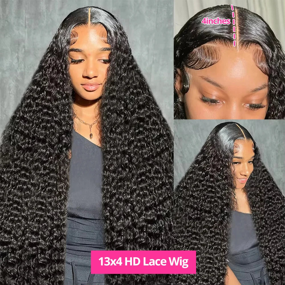 Water Wave Glueless Human Hair Wig 13x6 HD Frontal Wig