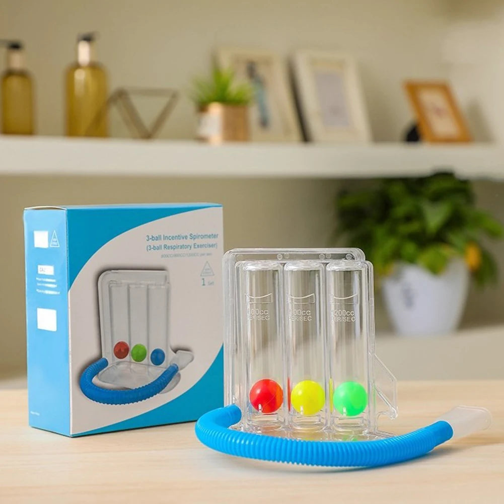 3 Ball Breath Measurement System Lung Function Exerciser Lightweight Training Device For Rehabilitation Cardio Fitness