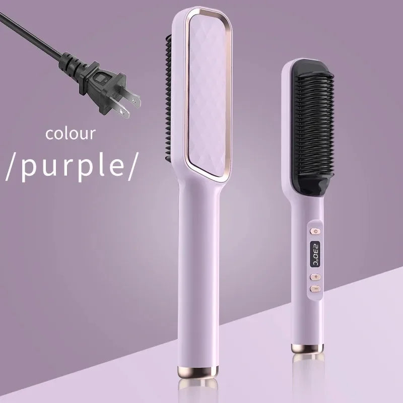 Electric Hot Comb Negative Ion Hair Straightener Brush