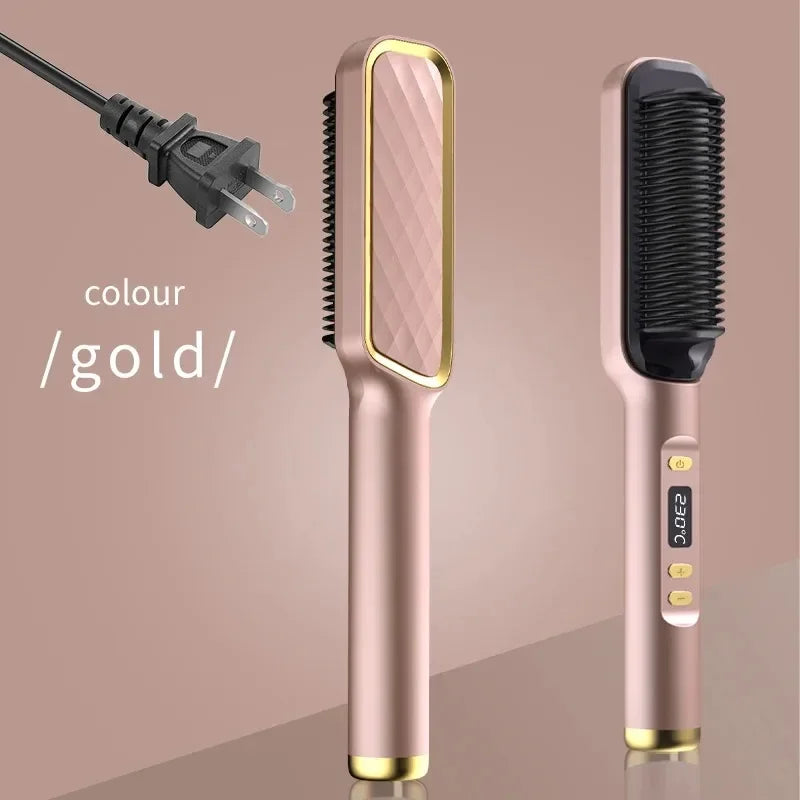 Electric Hot Comb Negative Ion Hair Straightener Brush