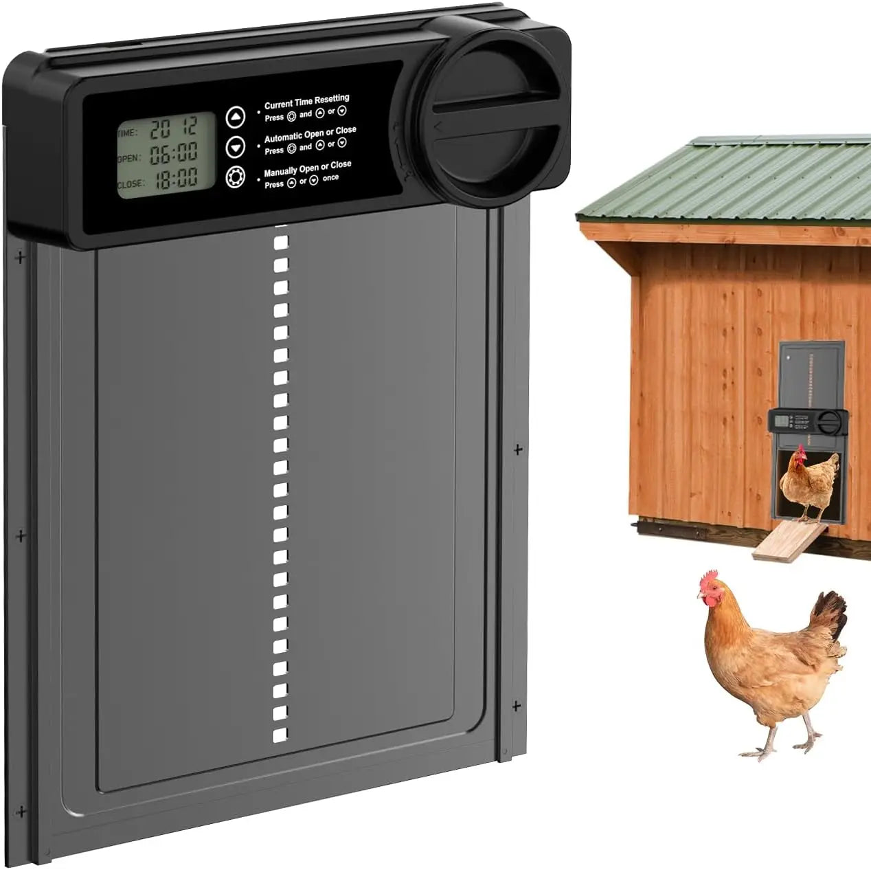 Automatic Chicken Coop Door With Intelligent Timer Stainless Steel Farm