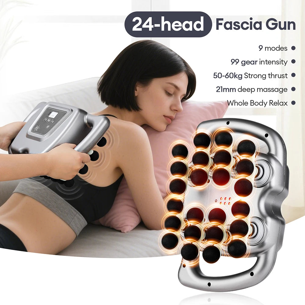 24 Head Fascia Gun 9 Modes High Frequency Body Massager
